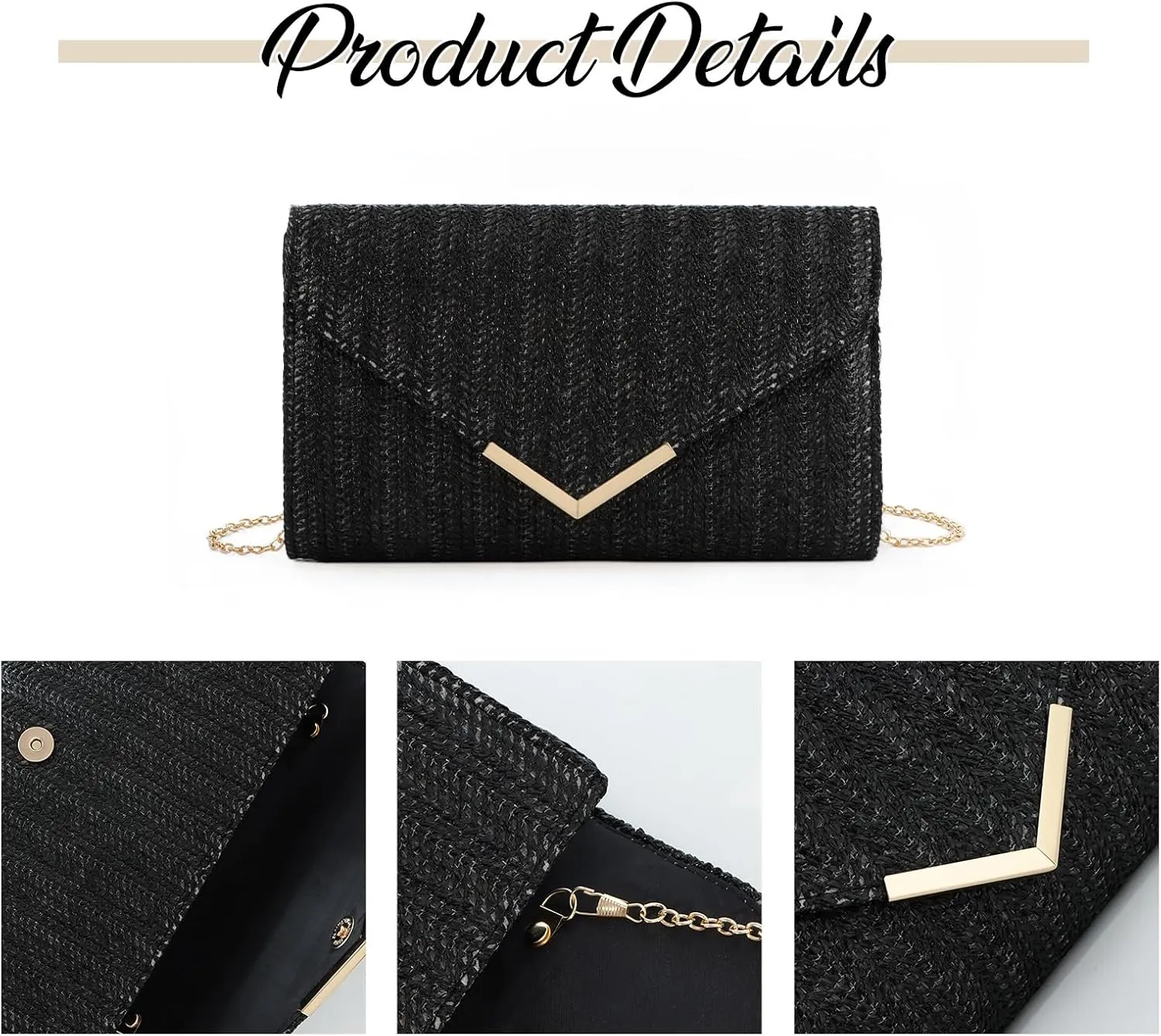 GOKTOW Straw Clutch Purse Raffia Rattan Summer Evening Bag Woven Beach Handbags for Women Wedding Vacation Travel Party 2025