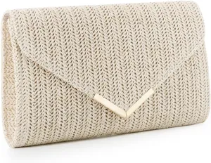 GOKTOW Straw Clutch Purse Raffia Rattan Summer Evening Bag Woven Beach Handbags for Women Wedding Vacation Travel Party 2025