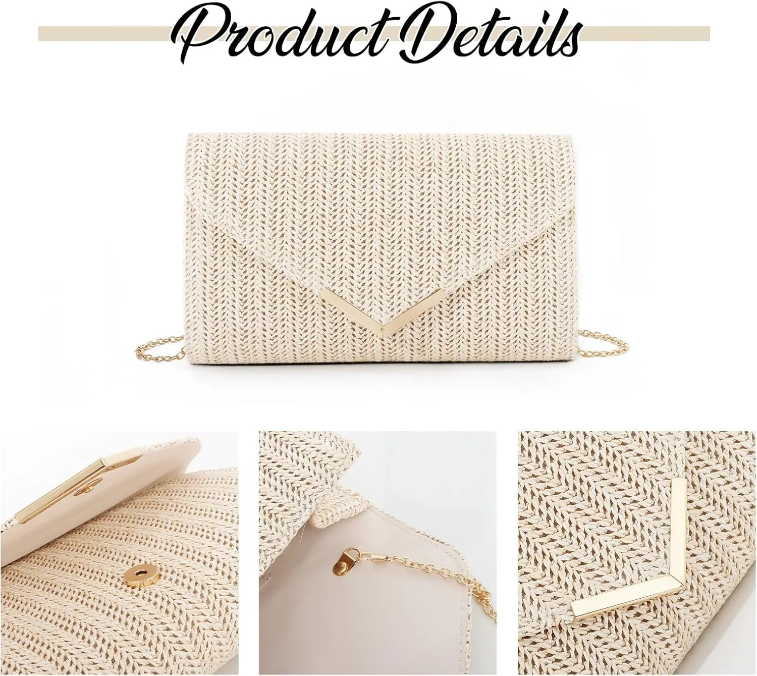 GOKTOW Straw Clutch Purse Raffia Rattan Summer Evening Bag Woven Beach Handbags for Women Wedding Vacation Travel Party 2025