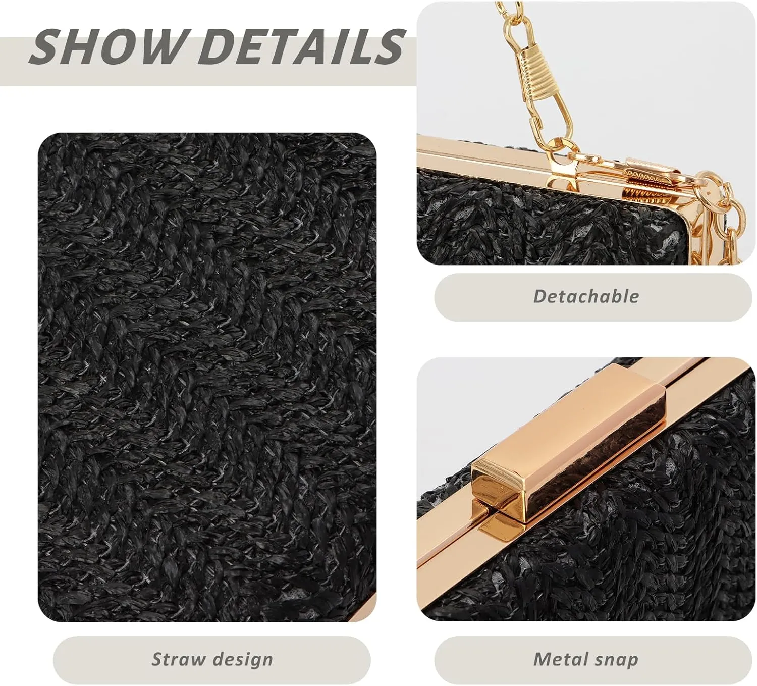 GOKTOW Straw Clutch Purse Raffia Rattan Summer Woven Beach Handbags for Women Vacation Travel 2024