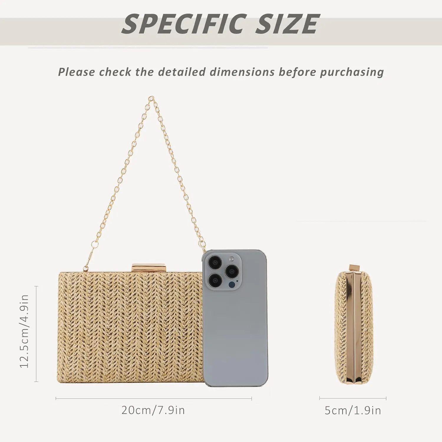 GOKTOW Straw Clutch Purse Raffia Rattan Summer Woven Beach Handbags for Women Vacation Travel 2024