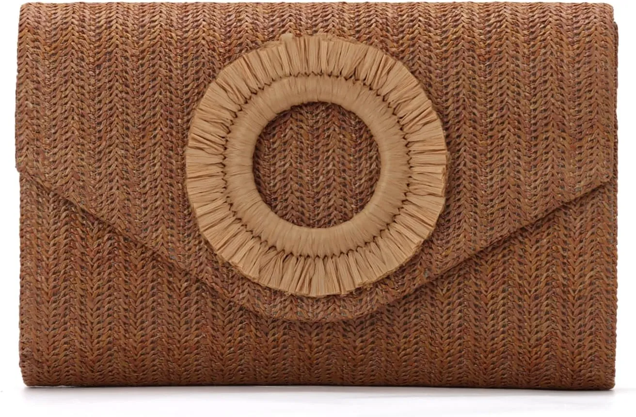 GOKTOW Straw Clutch Purse Rattan Summer Woven Beach Handbags for Women Wedding Vacation Travel Party 2025