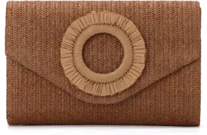 GOKTOW Straw Clutch Purse Rattan Summer Woven Beach Handbags for Women Wedding Vacation Travel Party 2025