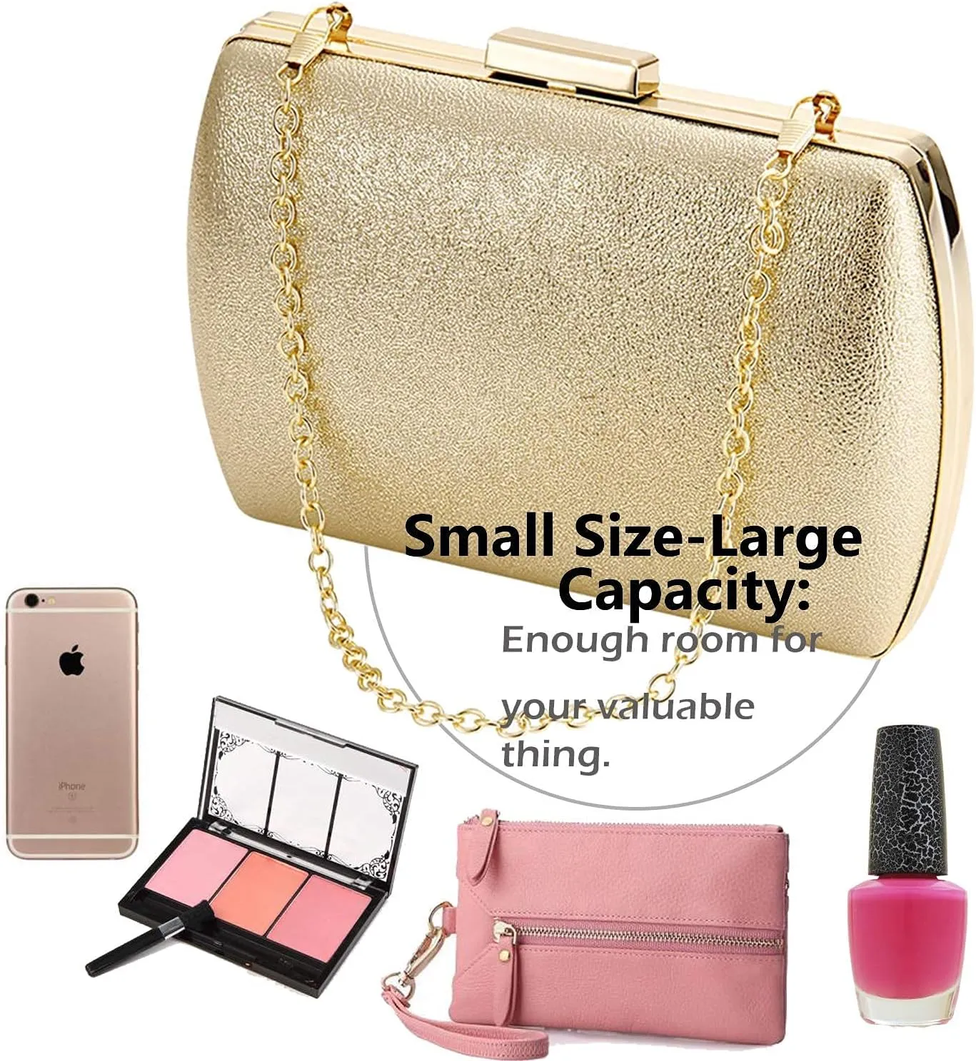 Gold Clutch - Evening Wedding Party Handbags