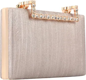 Gold Clutch Purse For Women - Evening Bag For Wedding, Party, Bridal, Prom - Shoulder Clutch Handbag
