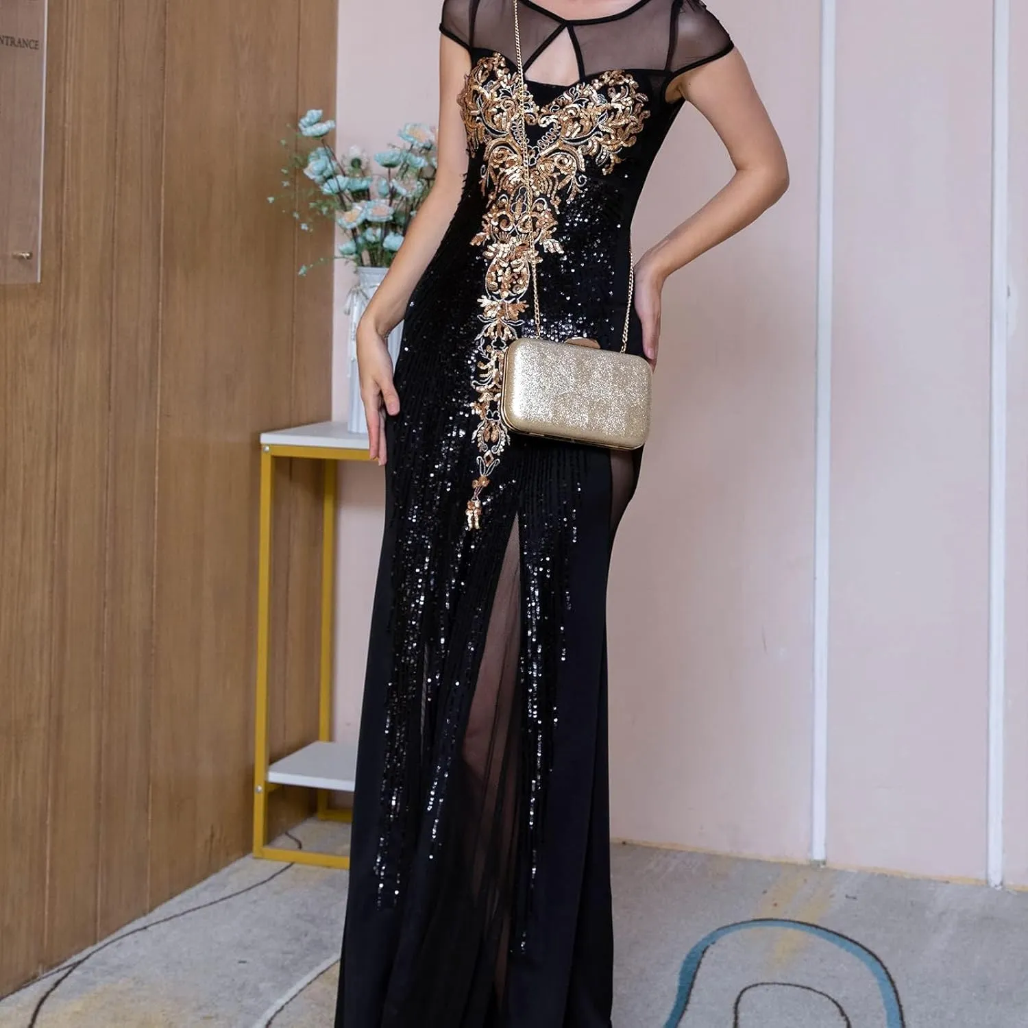 gold clutch,gold clutch purses for women evening wedding cocktail party evening bag shoulder crossbody handbag…