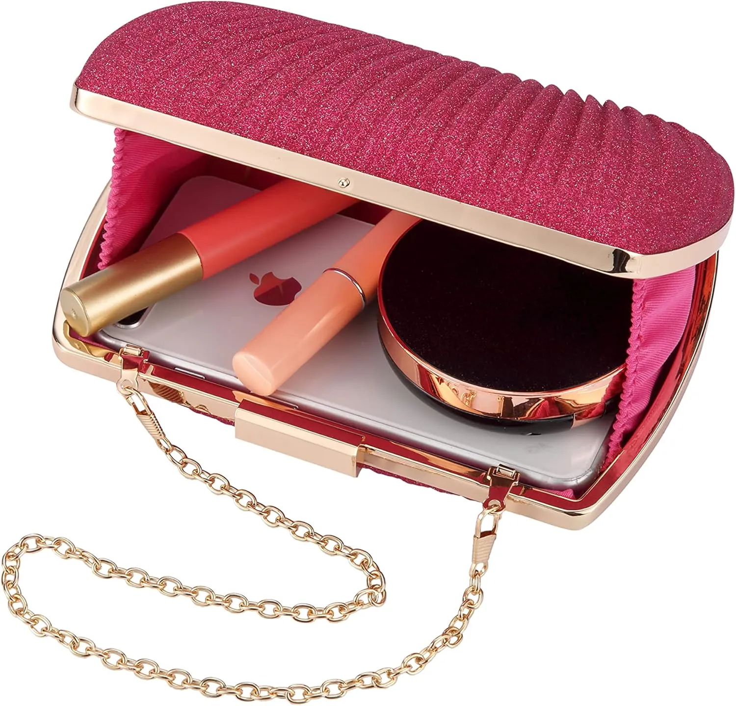 gold clutch,gold clutch purses for women evening wedding cocktail party evening bag shoulder crossbody handbag…