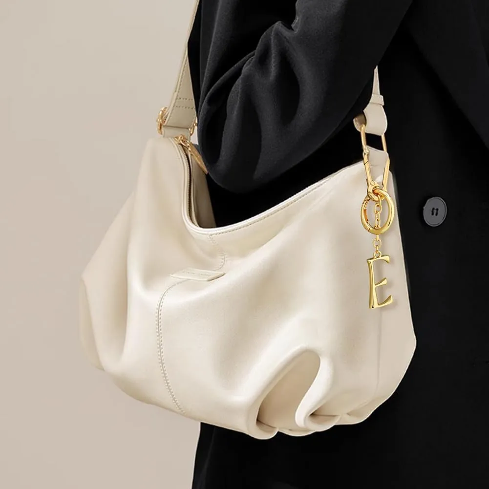 Gold Initial Letter Keychains For Women Personalized Gold Letter Charms For Bag