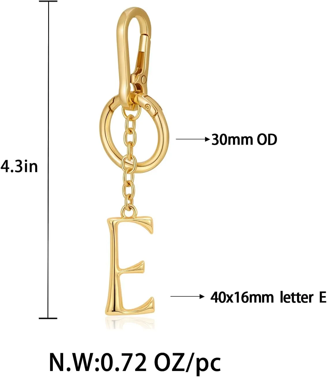 Gold Initial Letter Keychains For Women Personalized Gold Letter Charms For Bag