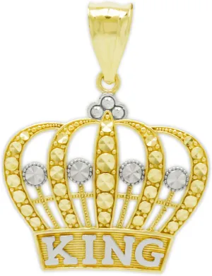 Gold King's Crown Charm - 10 Karat Solid Gold