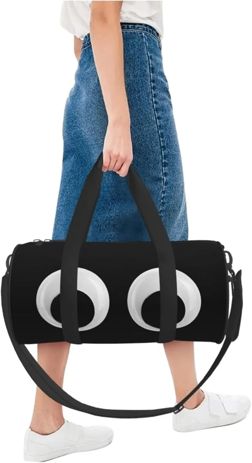 Googly Eyes Round Travel Duffel Bag Large Capacity Gym Sports Bags for Hiking Vacation Trips