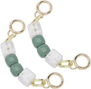 GORGECRAFT 2Pcs Beaded Purse Strap Extender Resin Handbag Chain 6.1" Short Beaded Bag Handle Chains Replacement Extending Strap with Gold Alloy Spring Gate Ring for Crossbody Shoulder Bags Supplies