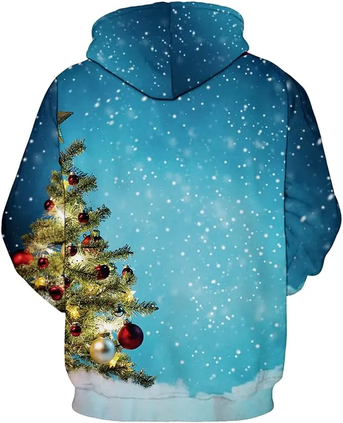 Grace's Secret Unisex 3D Ugly Christmas Sweatshirt Kangaroo Pocket Hoodies Pullover