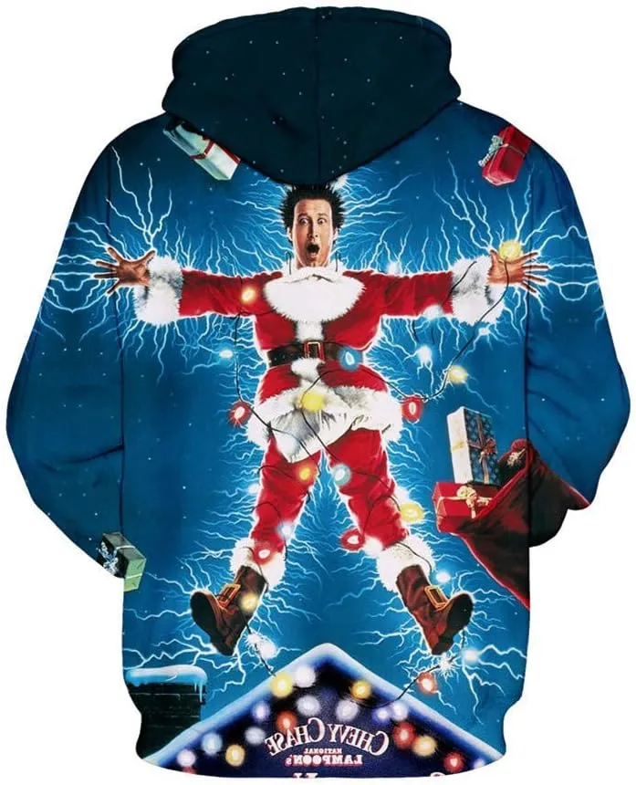 Grace's Secret Unisex 3D Ugly Christmas Sweatshirt Kangaroo Pocket Hoodies Pullover