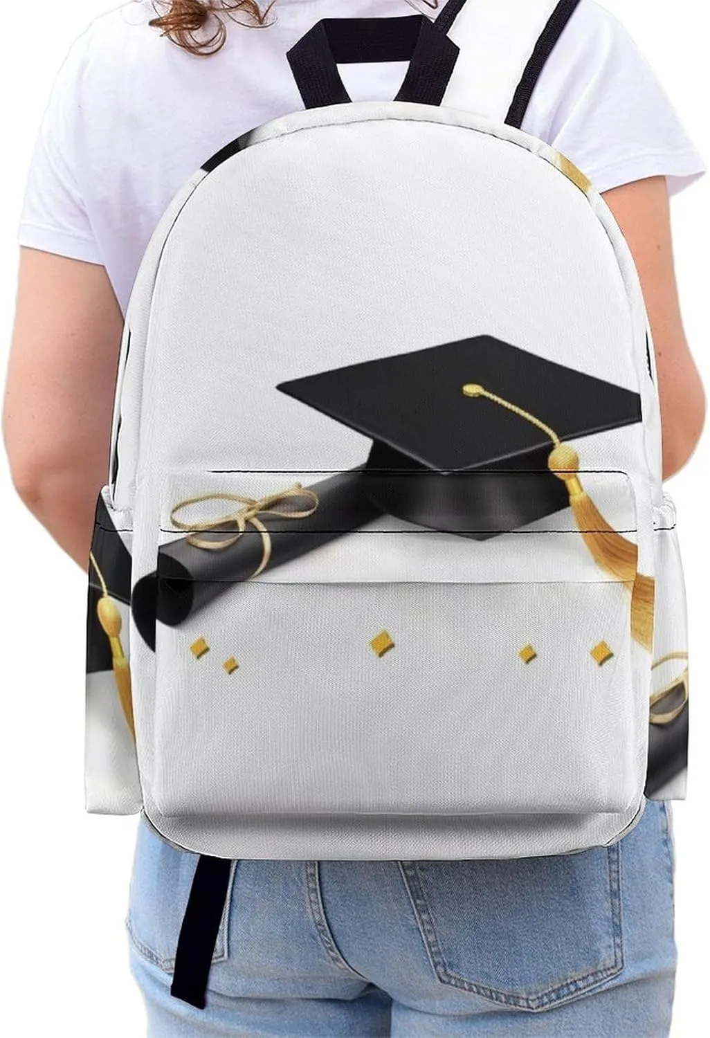 Graduation Congratulations Print Laptop Backpacks Casual Shoulder Bag Travel Daypack Fashion for Men Women