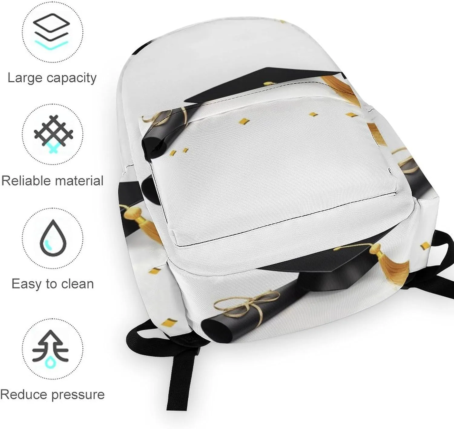 Graduation Congratulations Print Laptop Backpacks Casual Shoulder Bag Travel Daypack Fashion for Men Women