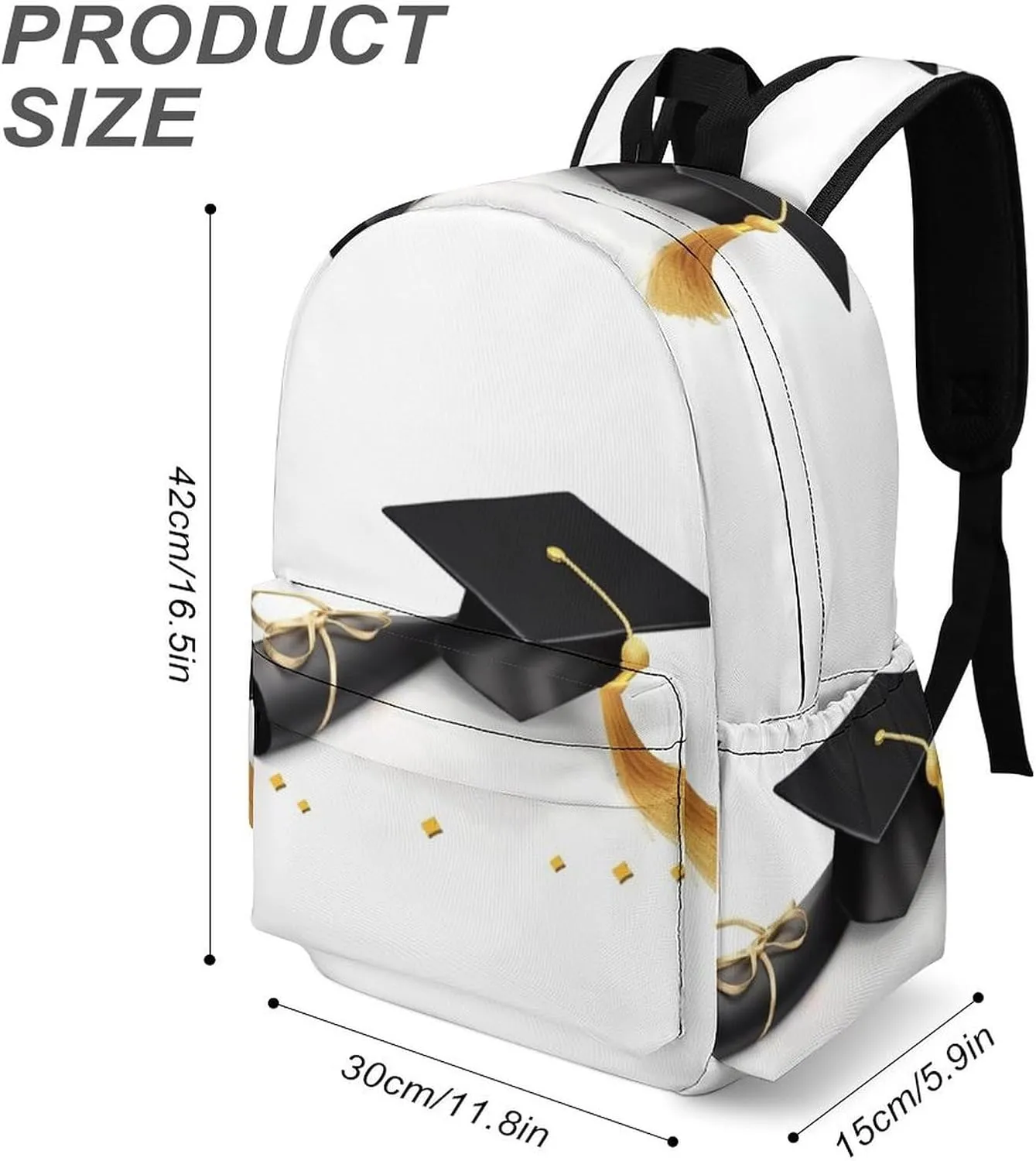 Graduation Congratulations Print Laptop Backpacks Casual Shoulder Bag Travel Daypack Fashion for Men Women