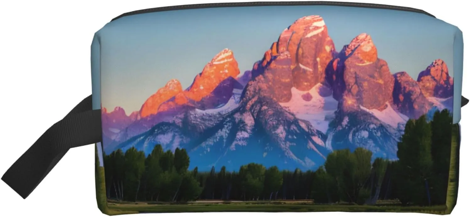 grand teton national park Print Travel Essentials Storage Bag Cosmetic Organizer Pouch Large Capacity Zippered