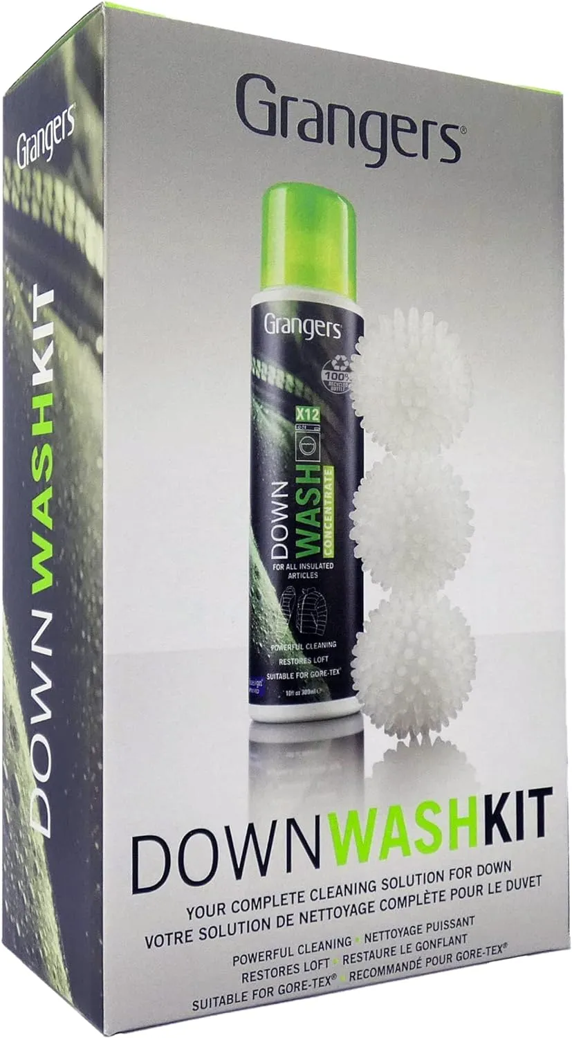 Grangers Down Wash Kit | Down Wash 10 oz Concentrate and 3 Reusable Dry Balls to Restore Down Loft