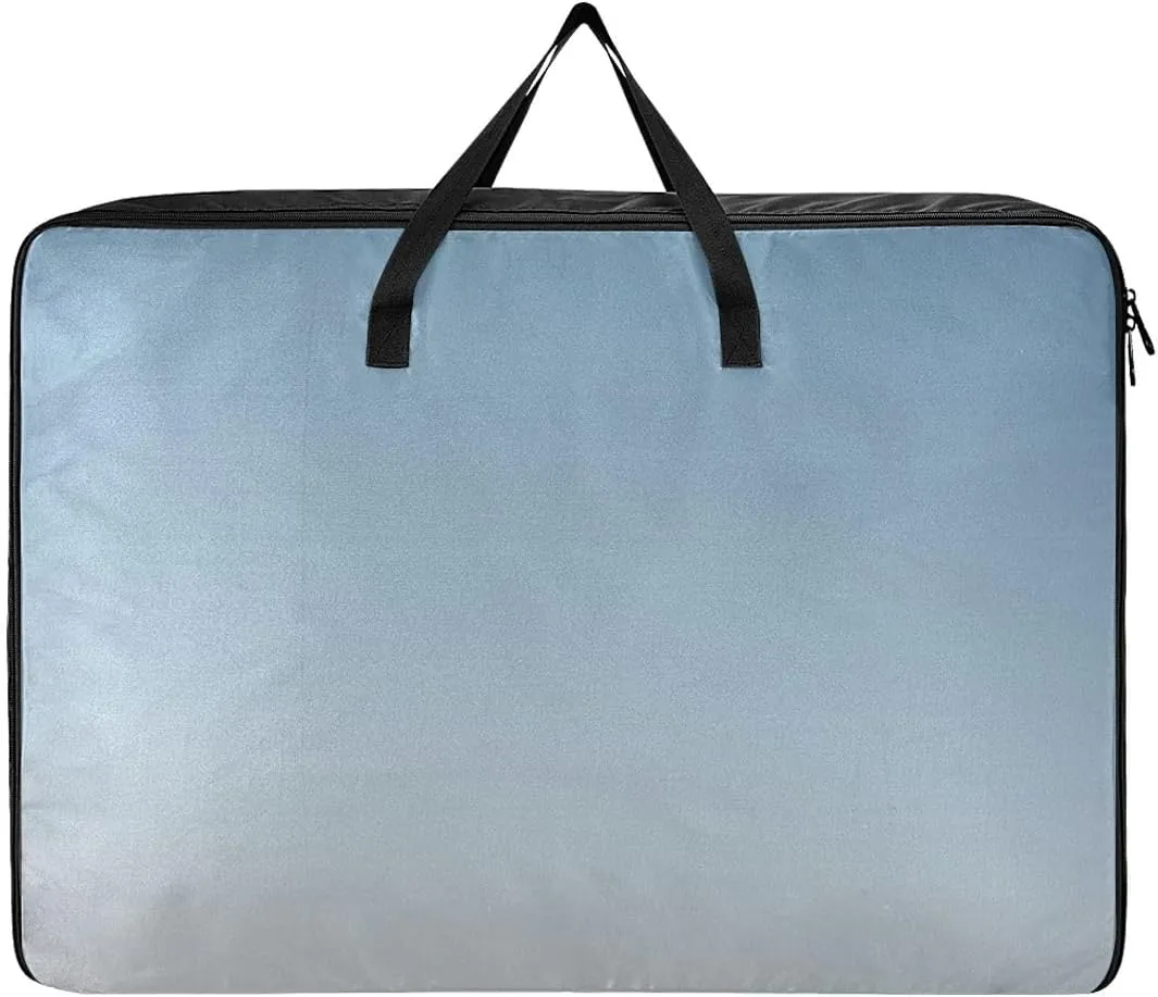 Gray Orange Gradient Storage Bags, 27.5x19.7x11 In, Extra Large Storage Duffle Bag with Zippers and Handles Zippered Storage Bag for Moving