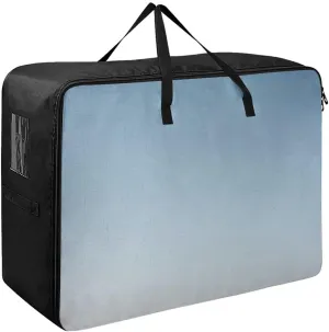 Gray Orange Gradient Storage Bags, 27.5x19.7x11 In, Extra Large Storage Duffle Bag with Zippers and Handles Zippered Storage Bag for Moving