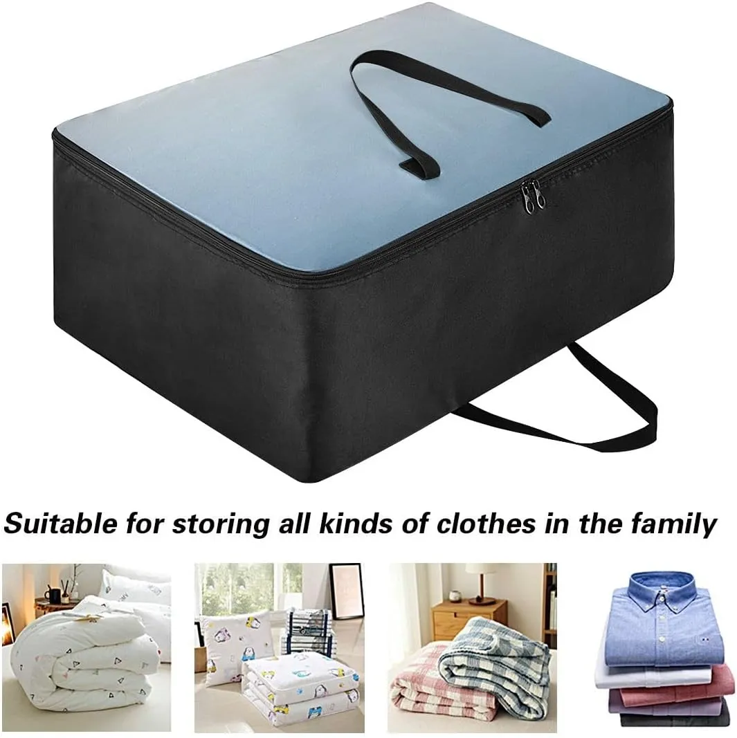 Gray Orange Gradient Storage Bags, 27.5x19.7x11 In, Extra Large Storage Duffle Bag with Zippers and Handles Zippered Storage Bag for Moving