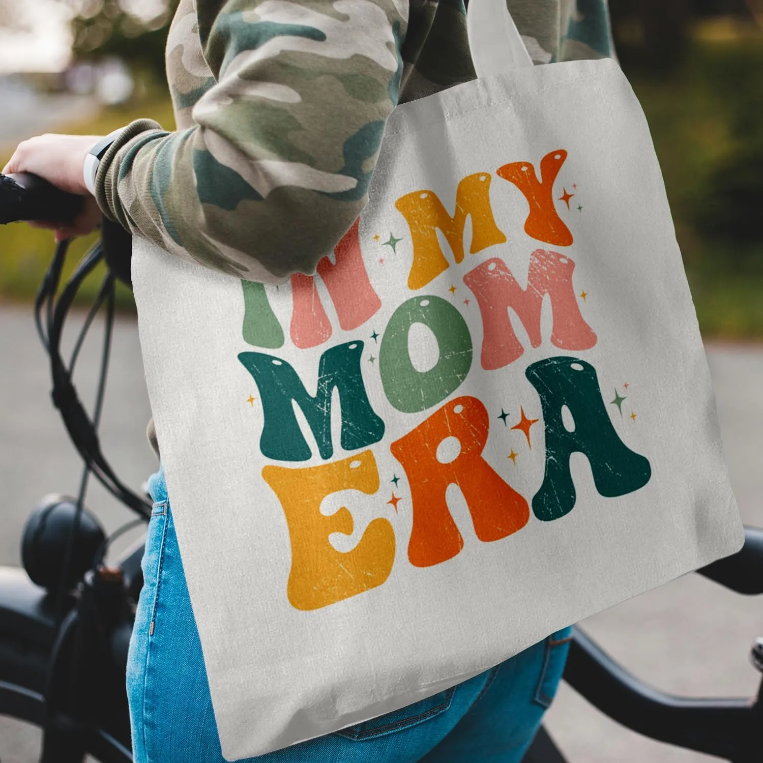 Great Grandma Mom Aunt Canvas Tote Bag, New Nana Auntie Gifts from Grandkids Daughters Sons,In My Mom Era Gifts