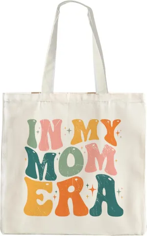 Great Grandma Mom Aunt Canvas Tote Bag, New Nana Auntie Gifts from Grandkids Daughters Sons,In My Mom Era Gifts