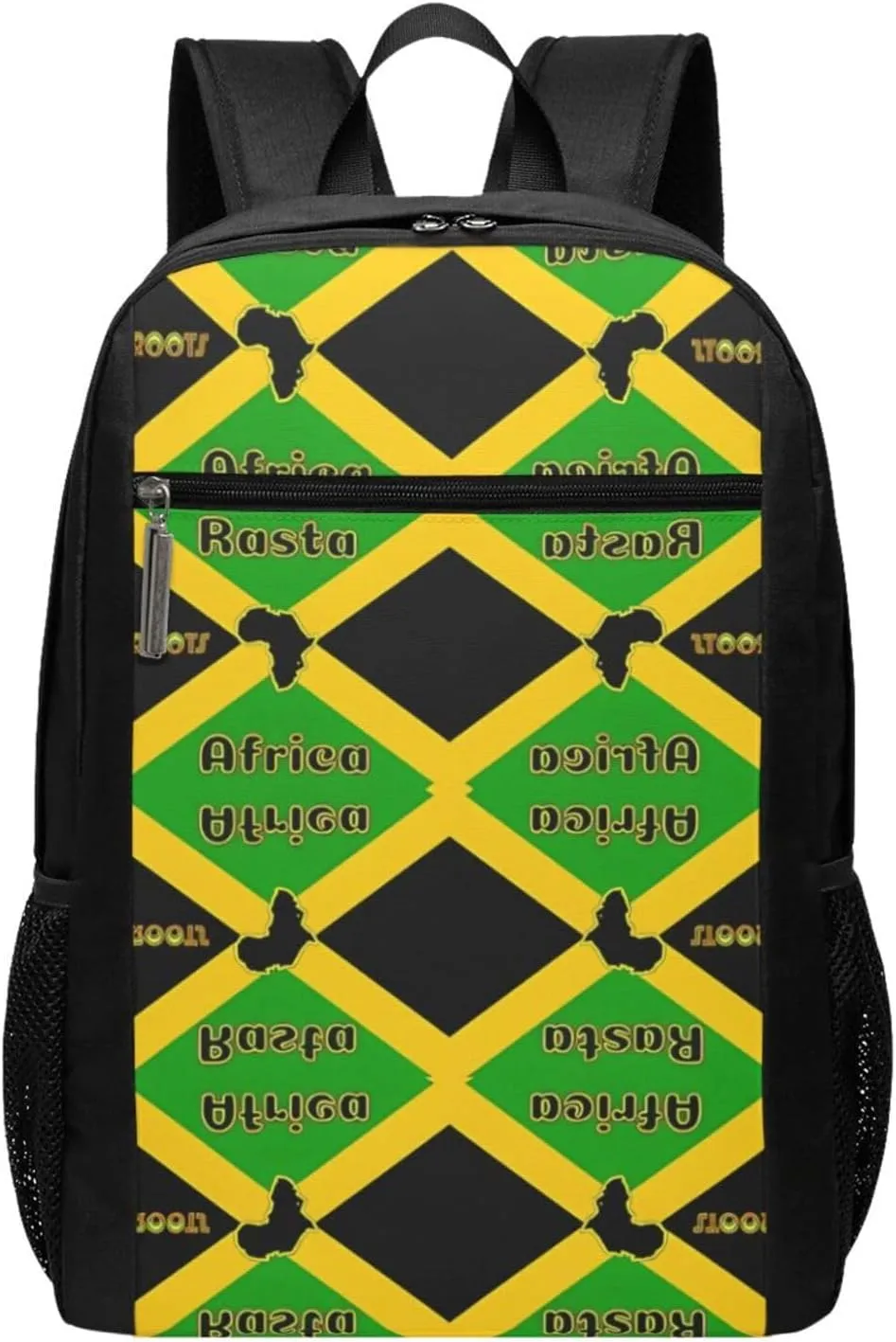 Great Jamaica National Day Africa Rasta Roots Casual Backpacks Sports Backpack Large Capacity Travel Rucksack Laptop Daypack with Multi-Pockets Adjustable Strap Work Bag for Hiking