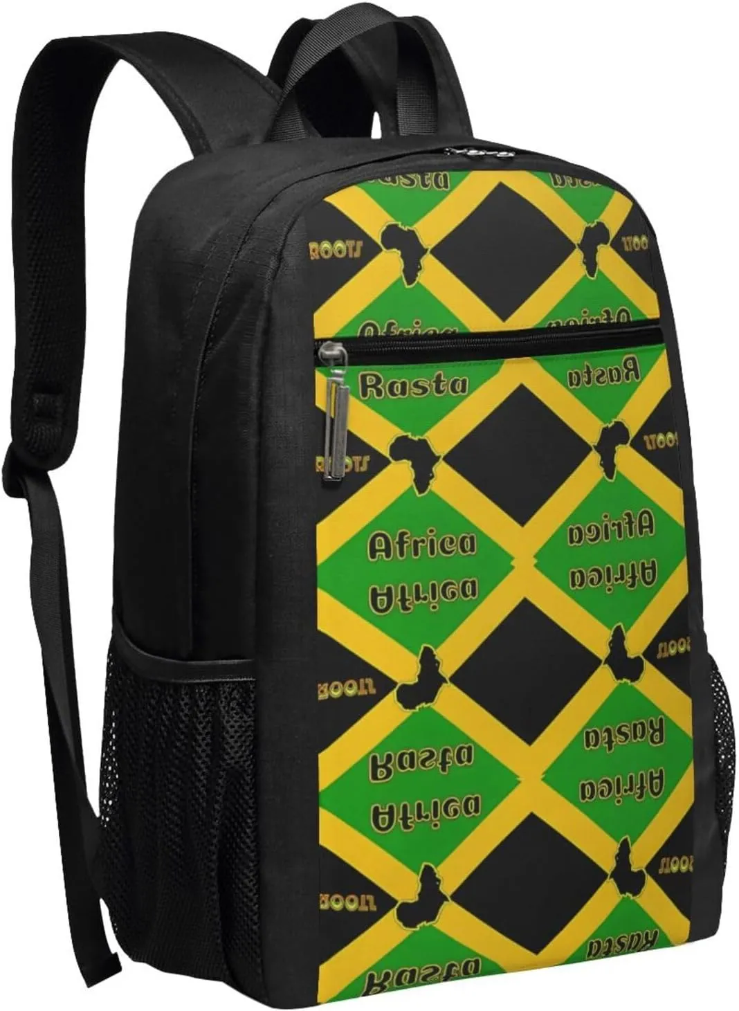 Great Jamaica National Day Africa Rasta Roots Casual Backpacks Sports Backpack Large Capacity Travel Rucksack Laptop Daypack with Multi-Pockets Adjustable Strap Work Bag for Hiking