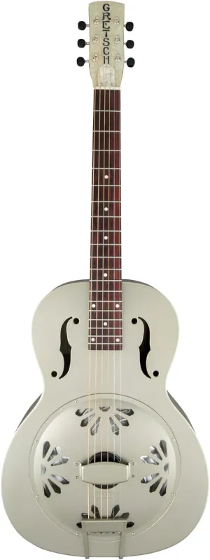 Gretsch G9201 Honey Dipper Round-Neck, Brass Body, and Padauk Fingerboard 6-String Resonator Guitar (Right-Handed, Weathered Pump House Roof)