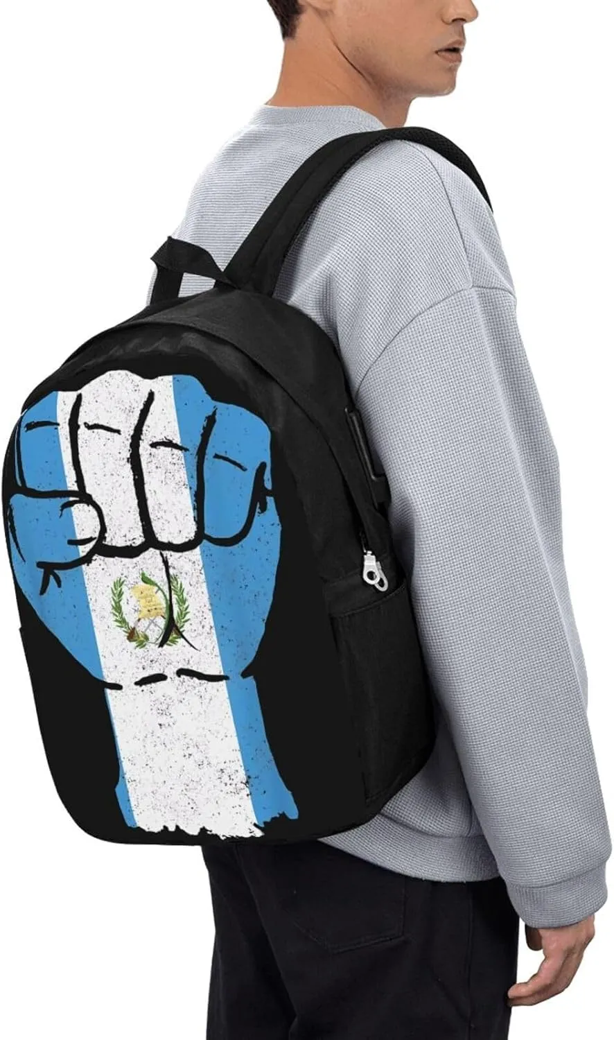 Guatemala Strong Guatemalan Flag Laptop Backpacks Travel Backpack Casual Business Daypack Sport Rucksack Computer Bag Fits up to 17 Inch Notebook with USB Port