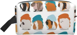 Guinea Pig Illustration Print Large Capacity Zippered Storage Bag Travel Cosmetic Organizer for Toiletries Makeup