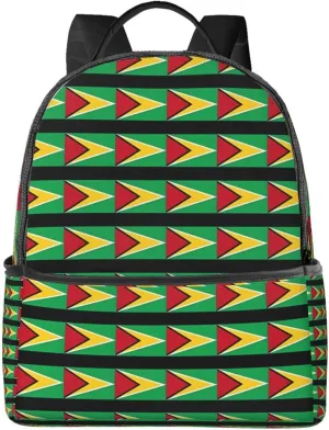Guyana Guyanese Flag Casual Backpacks Laptop Backpack Carry-on Daypack Sports Travel Rucksack Lightweight Working Bag for Outdoor Hiking Cycling Walking