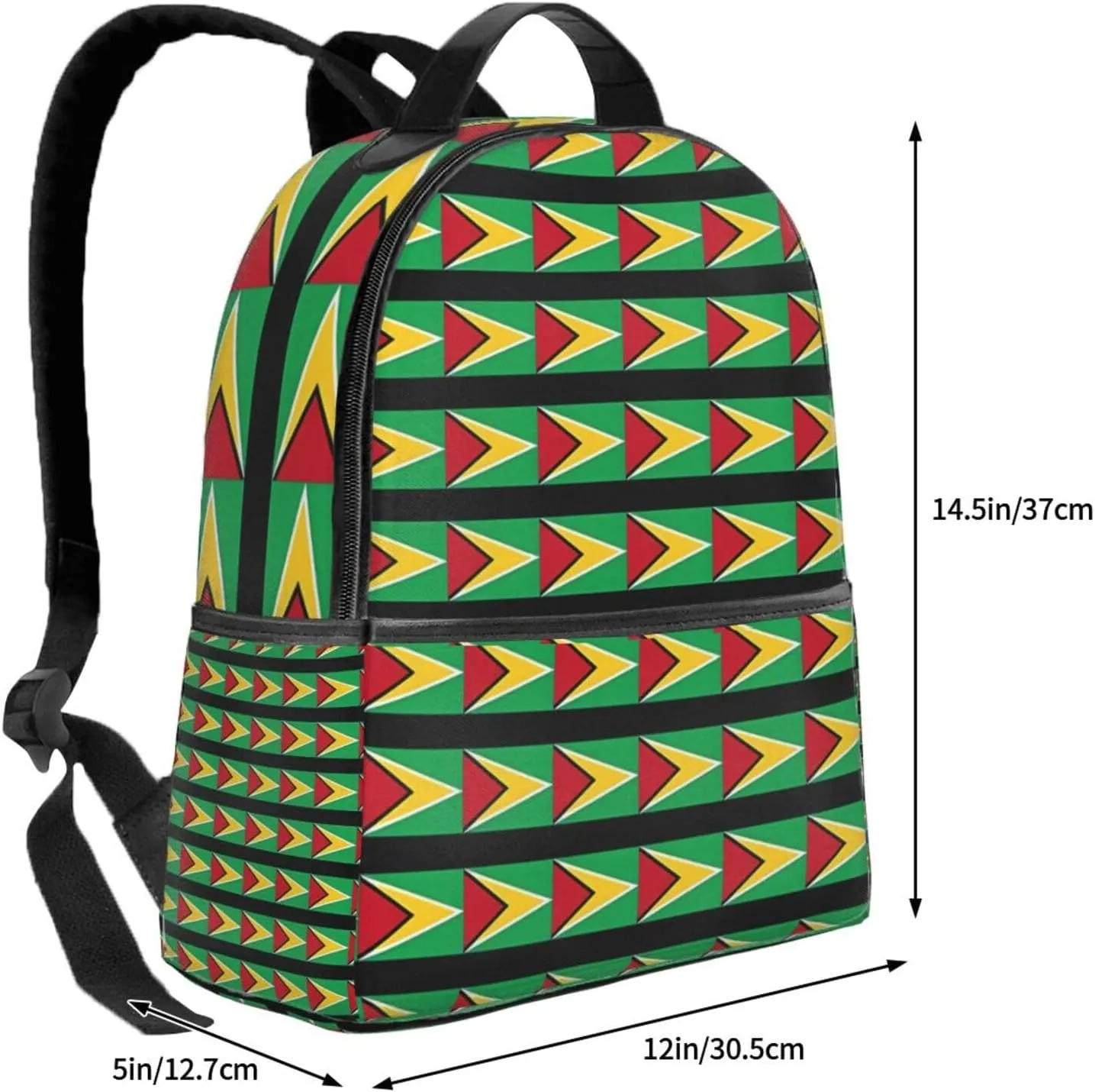 Guyana Guyanese Flag Casual Backpacks Laptop Backpack Carry-on Daypack Sports Travel Rucksack Lightweight Working Bag for Outdoor Hiking Cycling Walking