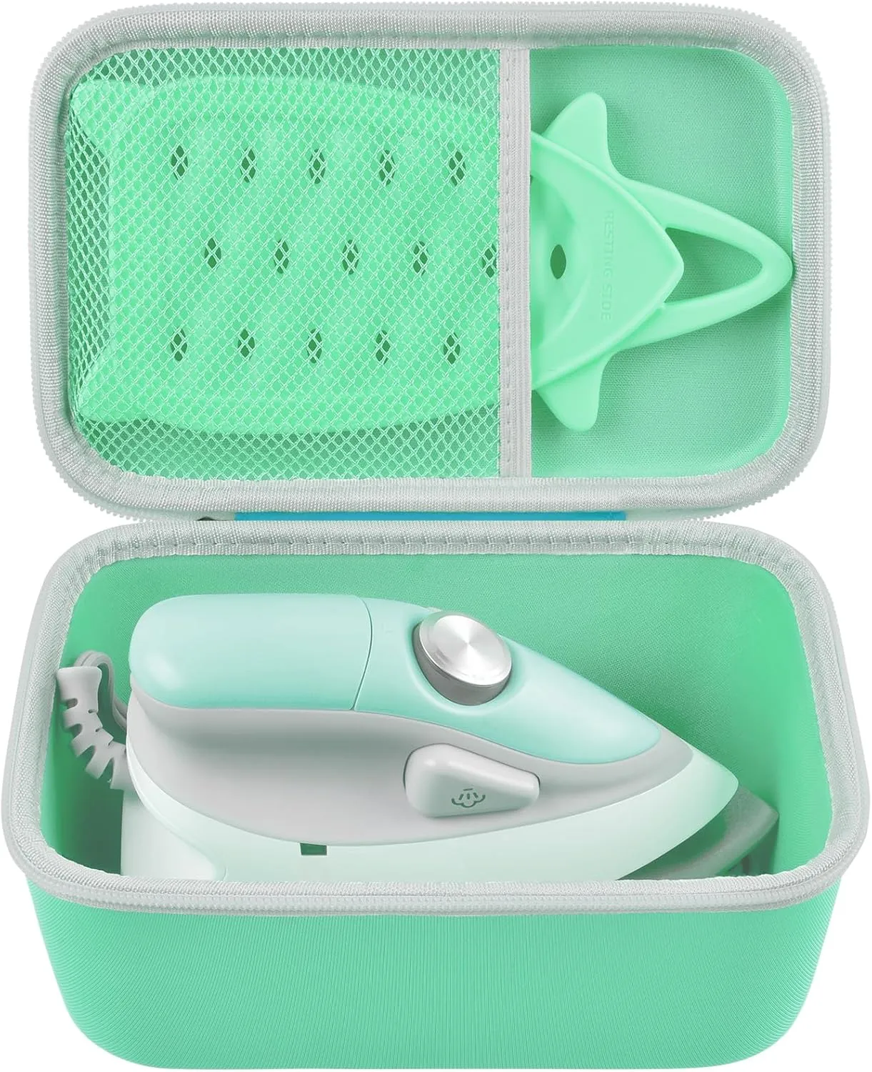 GWCASE Case Compatible with Oliso M3Pro/ M2 Mini Project Steam Iron. Carrying Organizer Holder for Sunbeam Hot-2-Trot Travel Steam Iron (Box Only)- Aqua