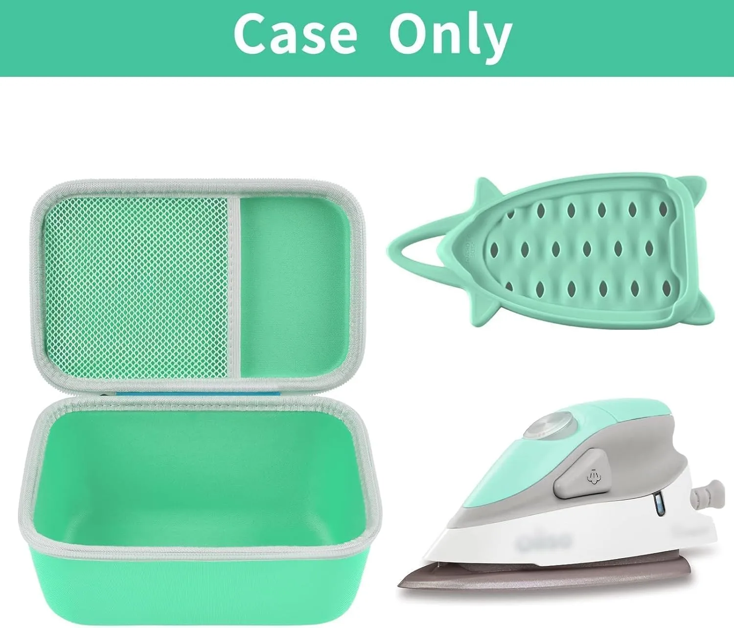 GWCASE Case Compatible with Oliso M3Pro/ M2 Mini Project Steam Iron. Carrying Organizer Holder for Sunbeam Hot-2-Trot Travel Steam Iron (Box Only)- Aqua