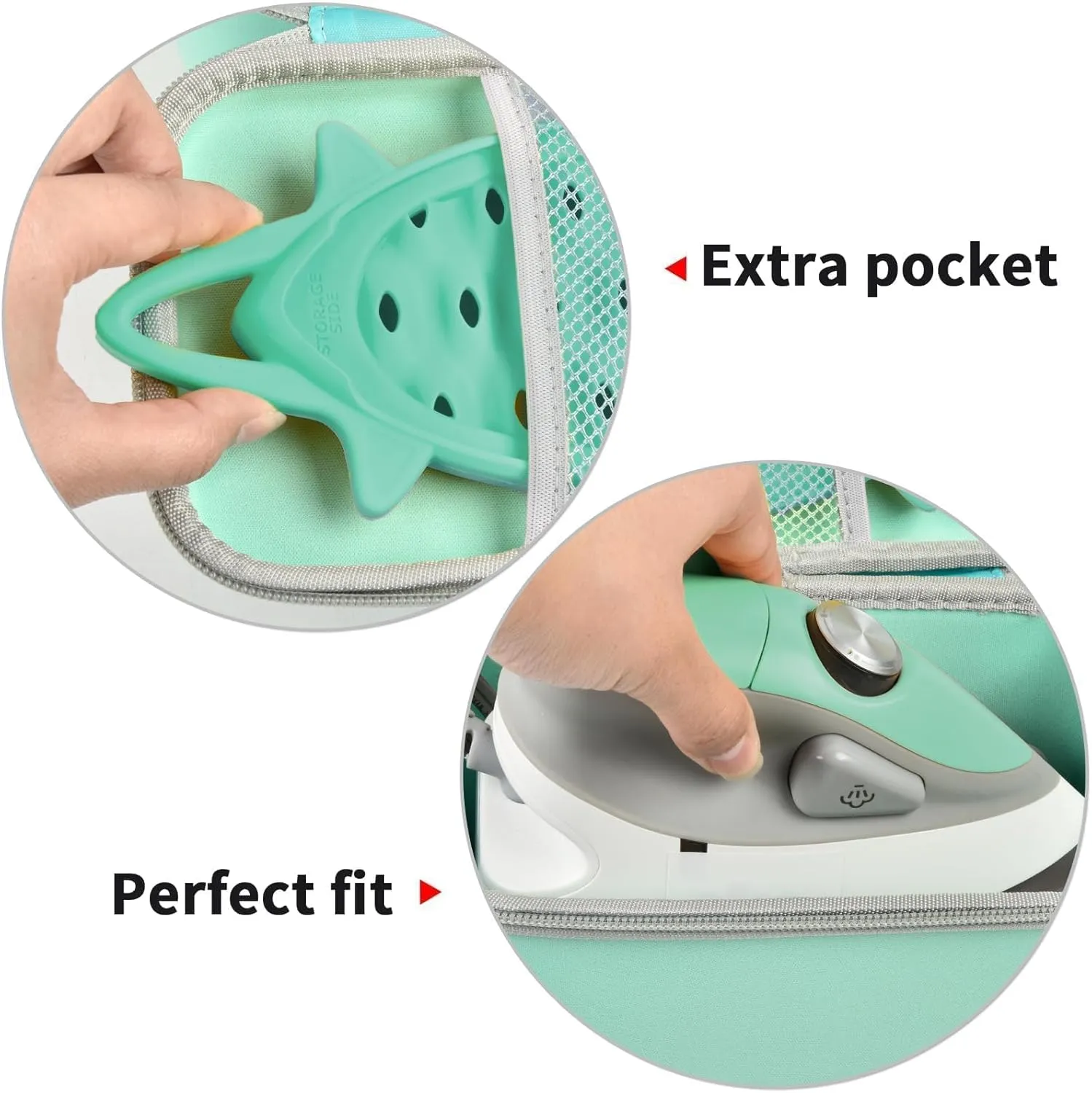 GWCASE Case Compatible with Oliso M3Pro/ M2 Mini Project Steam Iron. Carrying Organizer Holder for Sunbeam Hot-2-Trot Travel Steam Iron (Box Only)- Aqua