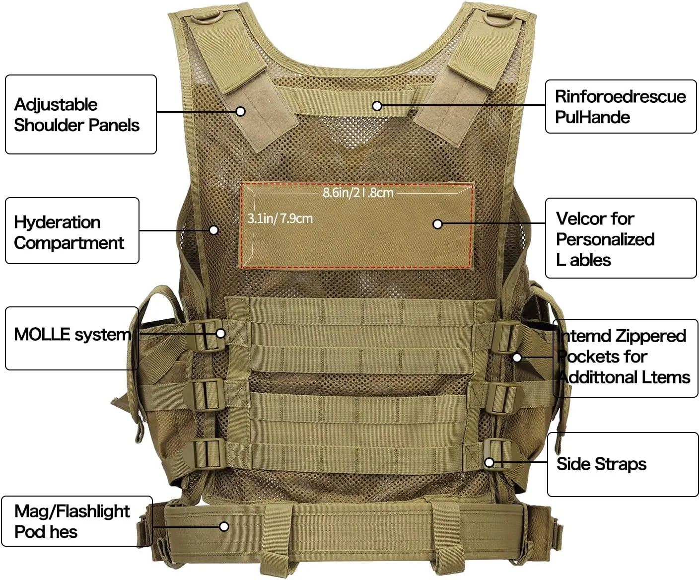 GZ XINXING S - 4XL Law Enforcement Tactical Airsoft Paintball Vest