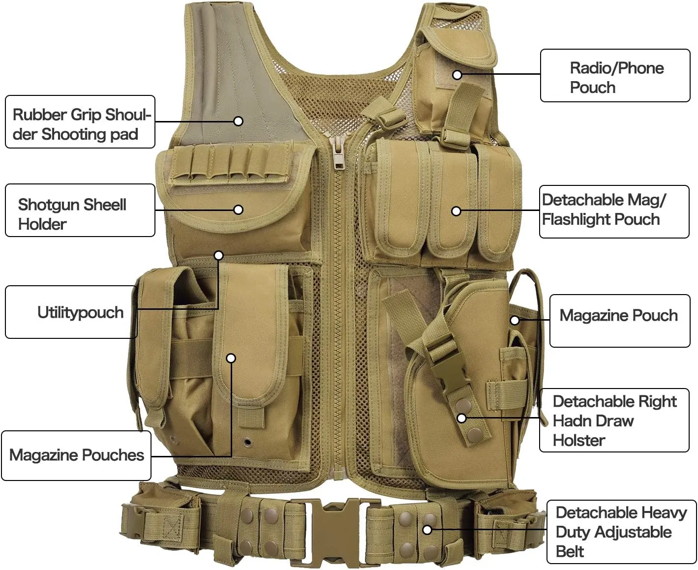 GZ XINXING S - 4XL Law Enforcement Tactical Airsoft Paintball Vest