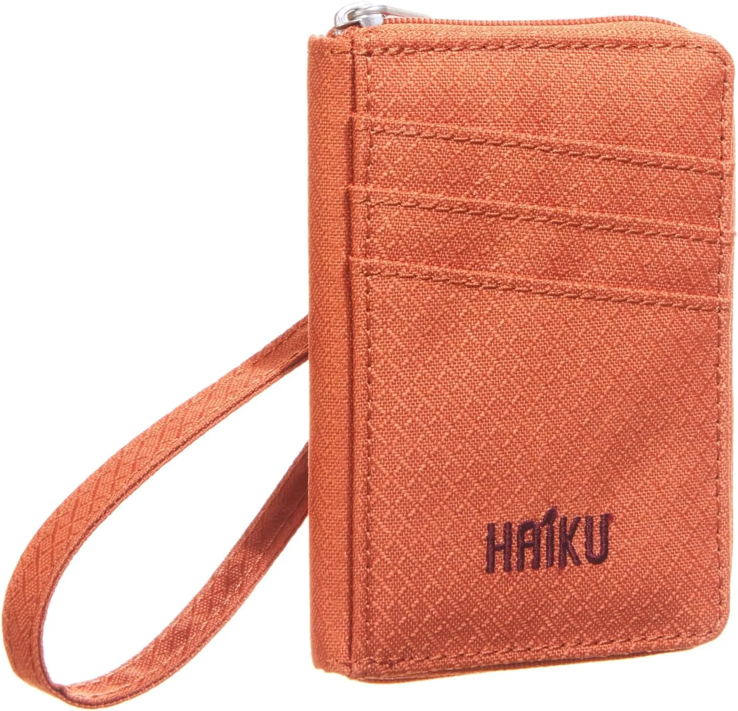 HAIKU Sprout Wallet, Lightweight Small Wristlet Wallet with Zippered Pouch, RFID Pockets, and Removeable Wrist Strap, Rustic Clay