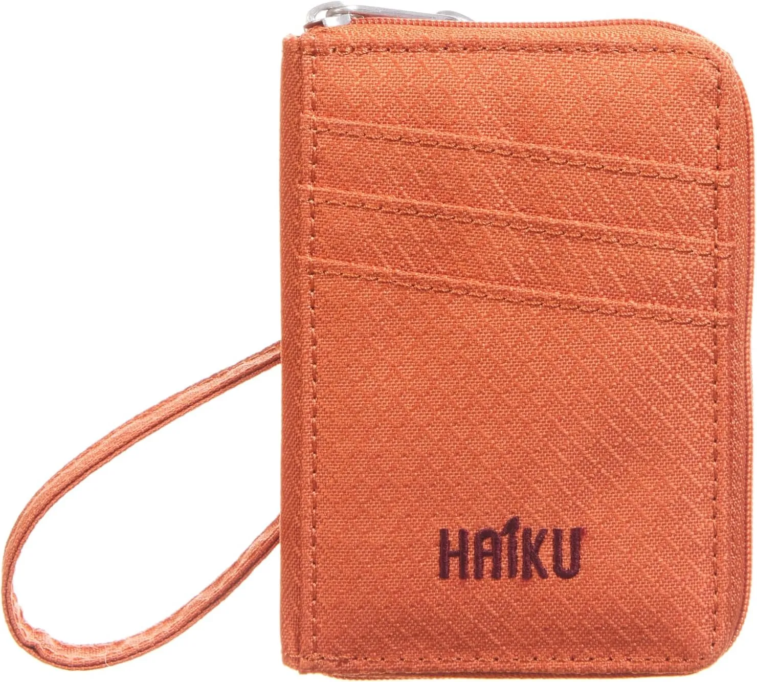 HAIKU Sprout Wallet, Lightweight Small Wristlet Wallet with Zippered Pouch, RFID Pockets, and Removeable Wrist Strap, Rustic Clay