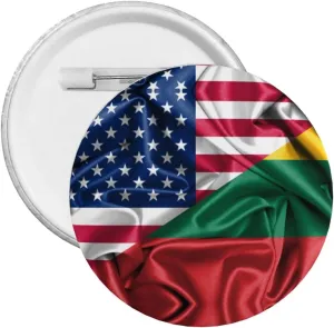 Half Lithuanian American Flag Express Your Unique Style with Our Fashionable Round Badges
