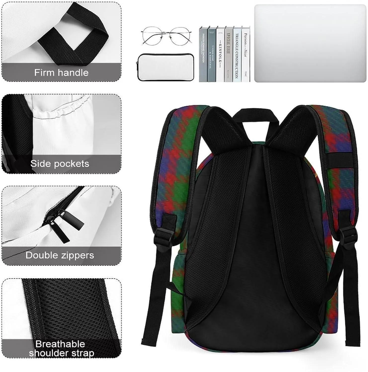 Hall Clan Family Tartan Casual Lightweight Large Capacity Travel Backpack Unisex