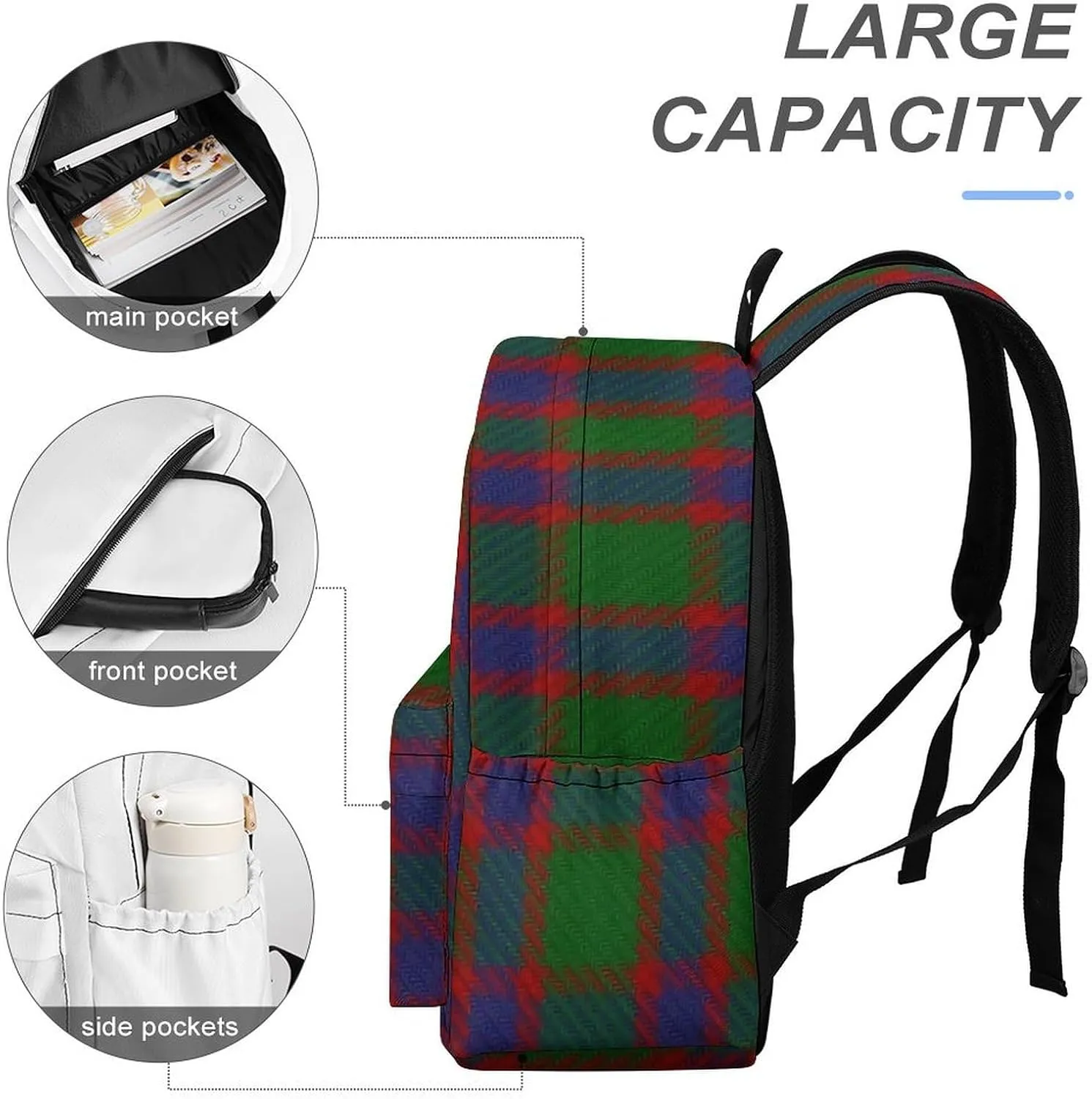 Hall Clan Family Tartan Casual Lightweight Large Capacity Travel Backpack Unisex