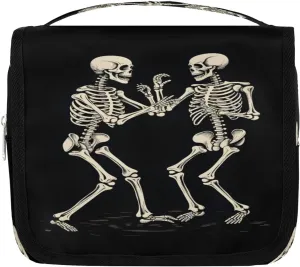 Halloween Skeleton Hanging Toiletry Bag for Women Travel Makeup Bag Cosmetic Organizer Travel Toiletries Bag for Men