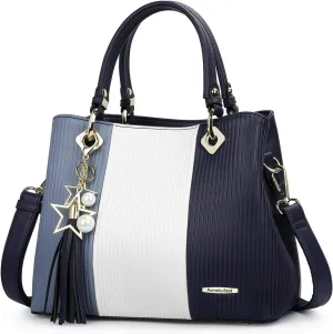 Handbags for Women with Multiple Internal Pockets in Pretty Color Combination, Women's Satchel Handbag