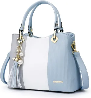 Handbags for Women with Multiple Internal Pockets in Pretty Color Combination, Women's Satchel Handbag