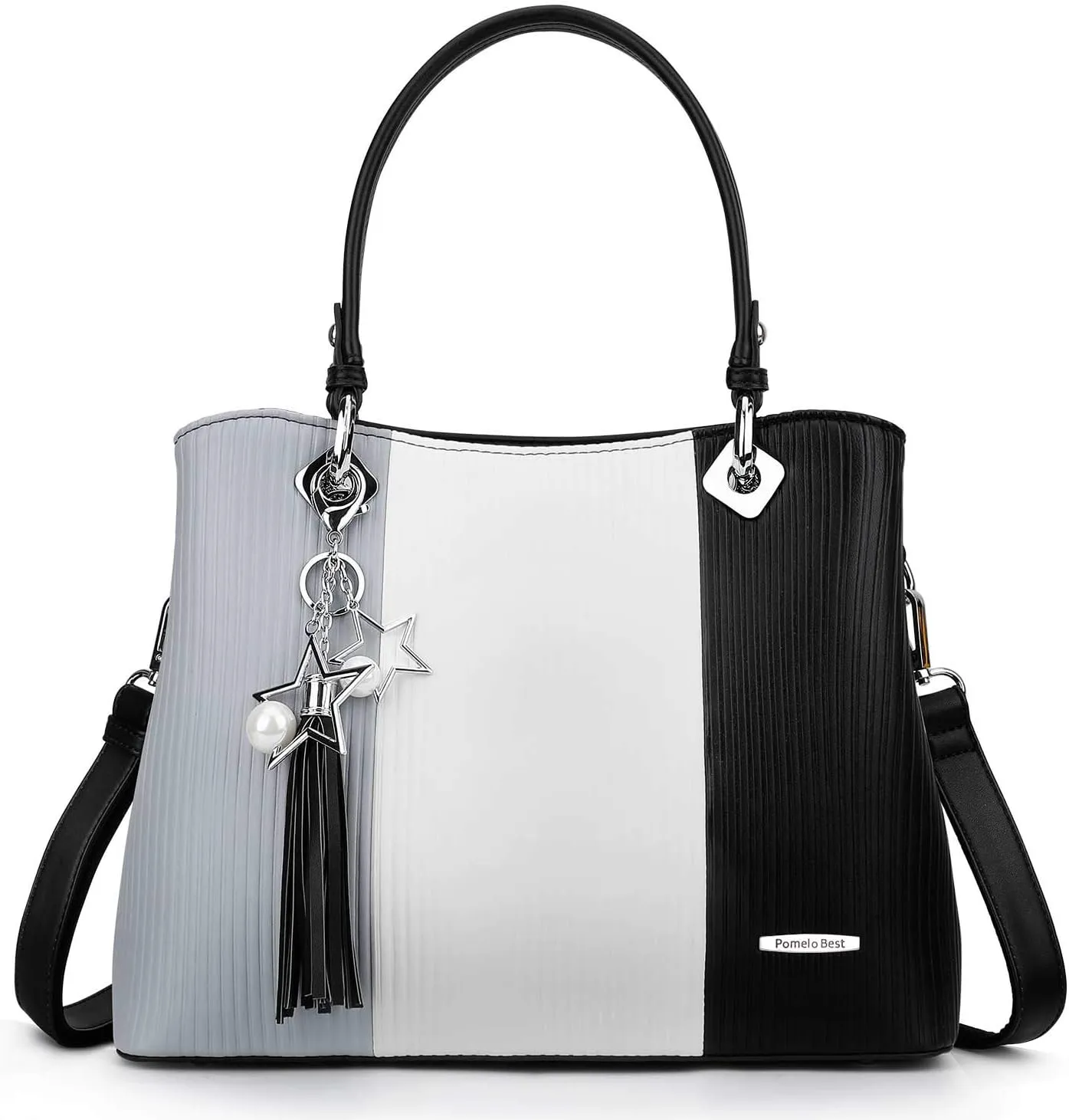 Handbags for Women with Multiple Internal Pockets in Pretty Color Combination, Women's Satchel Handbag