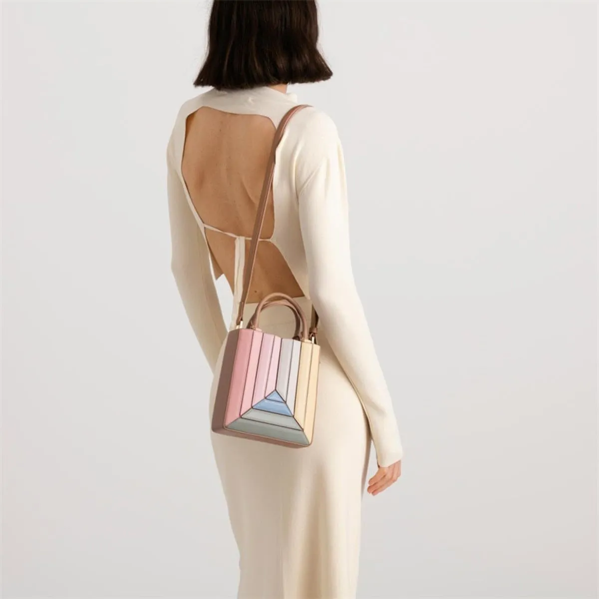 Handbags Women Tote Bag Shoulder bag Multicolor combinations Leather Crossbody Bag Detachable Strap